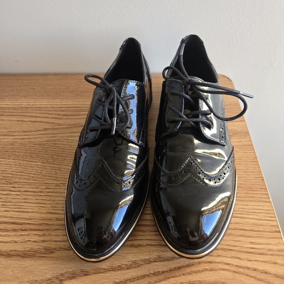 NWOB Anna Field Black Lace Up Loafer Style Womens Shoes Size 9 - Picture 3 of 10